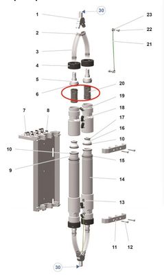 1020805 قطع غيار مسدس طلاء مسحوق صمام قرصة أسود لآلة Pp07