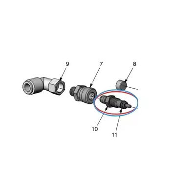 فوهة مضخة تغذية مسحوق الفولاذ المقاوم للصدأ Gen II 1600595 قطع غيار تدفق الهواء لآلة الطلاء بالمسحوق دعم OEM
