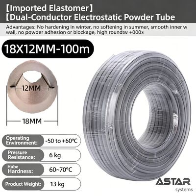 Elastomer Twin-Wire Electrostatic Powder Hose 33*25 16*11 15*10 16*11 18*12 MM for Powder Coating